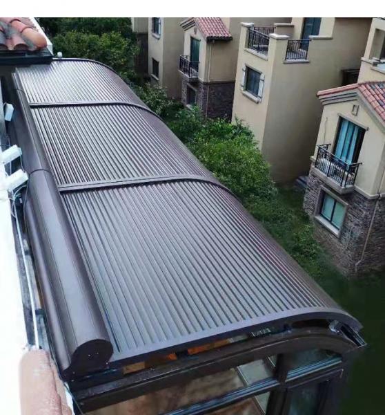 Aluminum Motorized Conservatory Awning Roof Retractable Roller Shutter