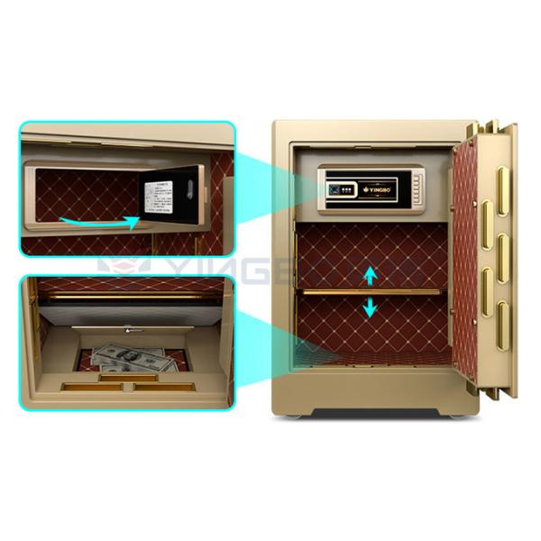 YB/ZY-60 Dual Intelligent Alarm safe deposit box Luxury Smart For Security With 3D Stereo Soft-Roll Leather