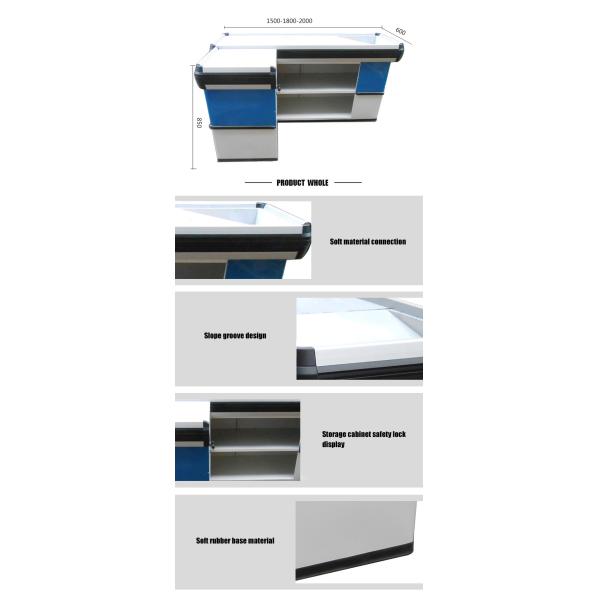 Custom Stainless Steel Checkout Counter With Conveyer Belt Durability Customizable