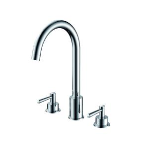 Wholesale Chrome Finish Basin Mixer Faucet Three Holes With Double Handles from china suppliers
