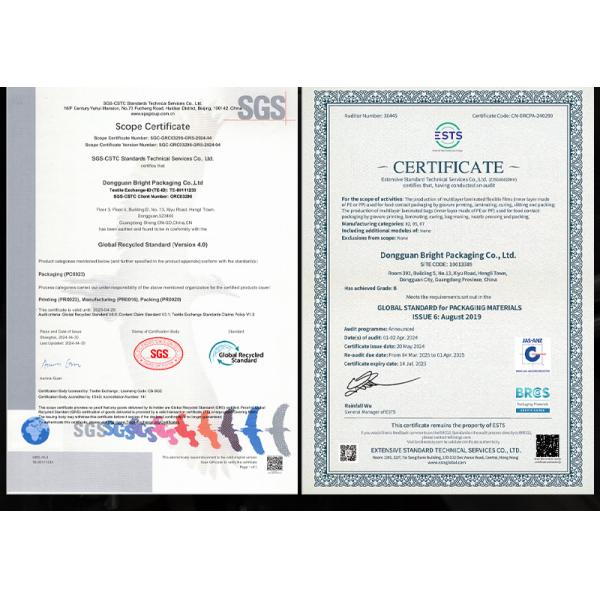 Poly Composite Plastic Bags Recycled Stand Up Disposable Recycling Bags For Sustainable Packaging