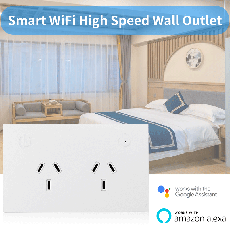 Glomarket Tuya Au Smart Wifi Socket Timer Wireless Power Plug Socket With 2 Usb Work With Alexa And Google Home