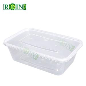 Wholesale Custom 650ml Takeaway Food Container Rectangular Clear Plastic Takeaway Container from china suppliers