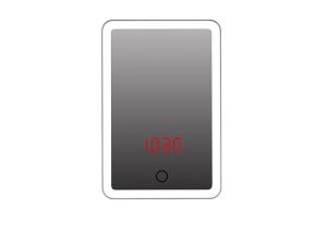 Lighted Make Up LED Cosmetic Mirror 5500-6500K With Time / Temperature Display