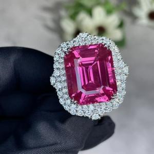 Wholesale 2040C Trigonal Pink Sapphire And Diamond Ring Sapphire Stone Ring from china suppliers