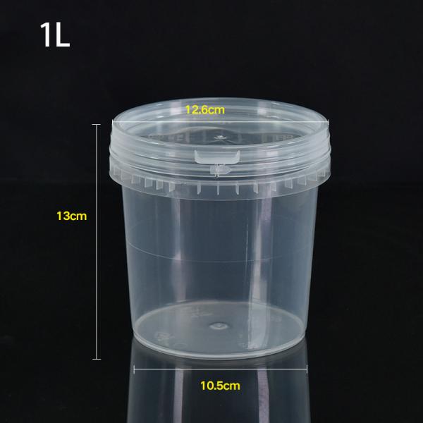 1L-10L Round Custom Printed Candy Cookie Clear Plastic Bucket With Leak Proof
