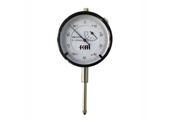 Quality Long Travel Range Dial indicator 0-25mm Ragne, 0-01mm Graduation Interval, 0-100 Dial Reading, Back Plug for Mounting Purpose for sale