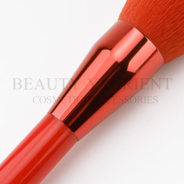 Privated Logo PBT Synthetic Single Makeup Brush Shiny Red Ferrule