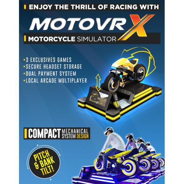 Motorbike VR Driving Simulator Fiber Glass 360 Degree Rotation For Theme Park