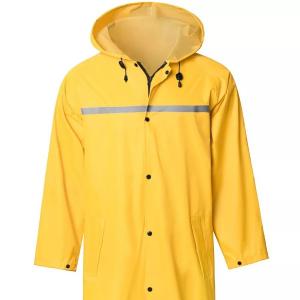 Wholesale Ansi Police Mens Lightweight Reflective Rain Jacket With Hood Long Safety Emergency Raincoat from china suppliers