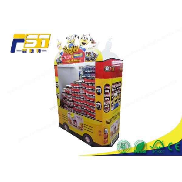 Car Shape Corrugated Pallet Display Commodity Floor Rack Standee Customized Size