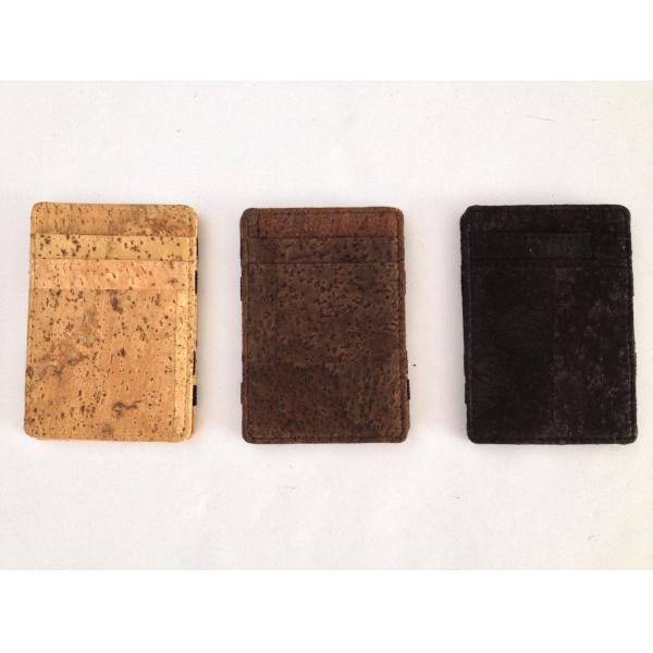 Magic cork wallet with different color 9x5cm with card and money slot