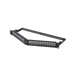 Wholesale FTP Network Shielded Patch Panel 1 U Angled Patch Panel V Type 24 Port from china suppliers
