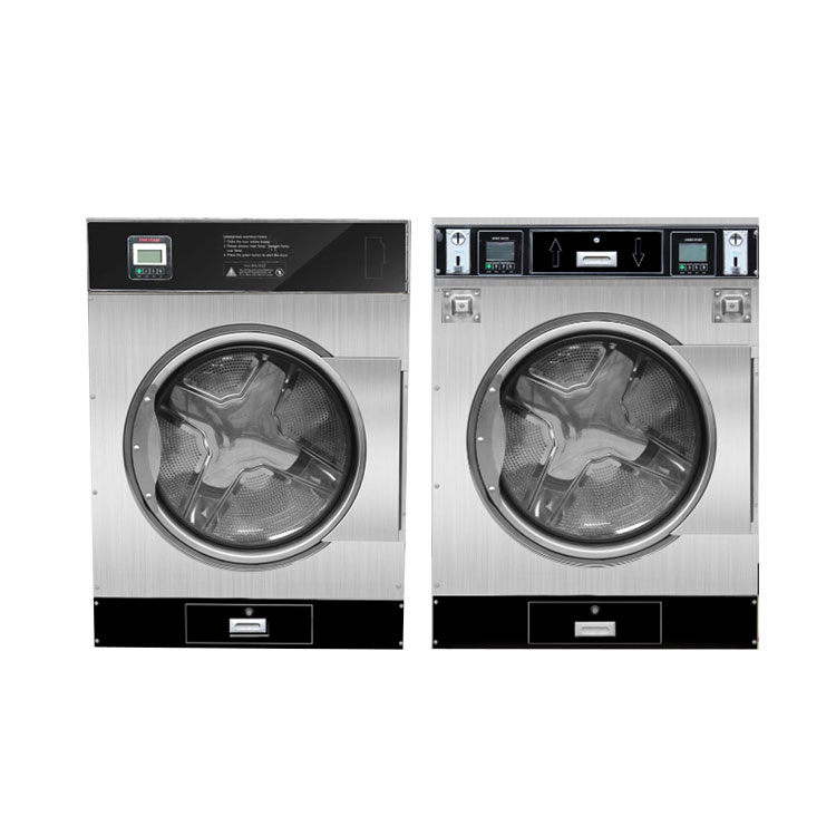 Powerful 380/3/50 V/p/Hz Fully Automatic Coin Operated Stack Washer Dryer Sets 340kg