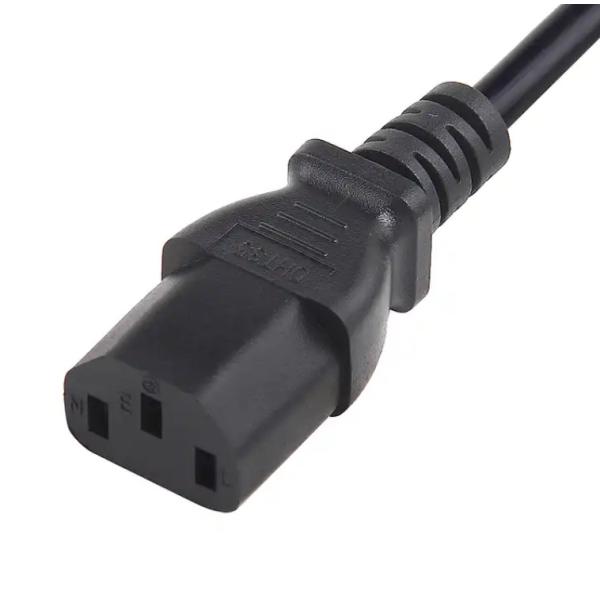 HENG-WELL US 3 Pin NEMA 5-15P Plug To IEC 320 C13 AC Power Cord Set PVC 1.8M 1800mm Black UL Power Cord