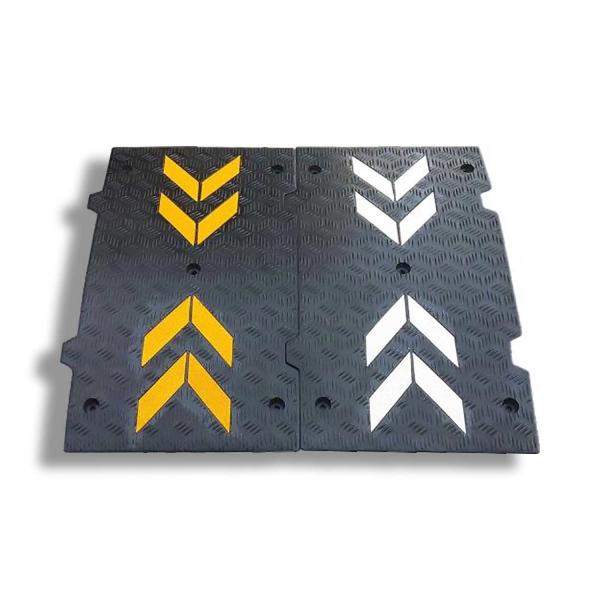 Quality Parking Stops Rubber Speed Bump Yellow Black Barrier 50mm Recycled Customizable for sale