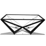 ceramic Metal Cross Leg Dining Table , Rectangle Cross Extension Table