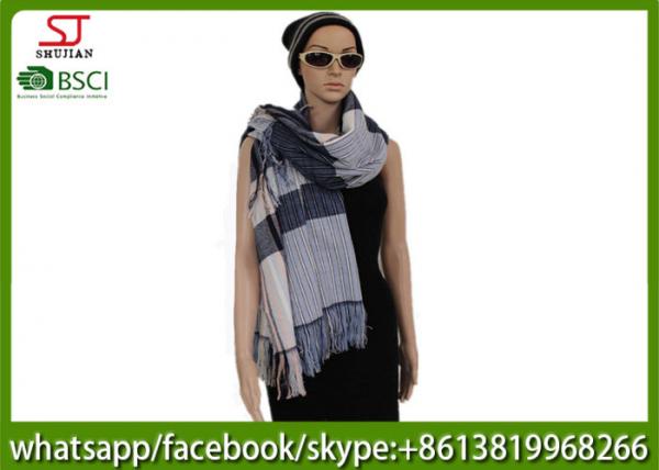 250g 180*83cm 100%Acrylic woven layers tassel scarf factory keep warm fashion stripe hot sale new style poncho