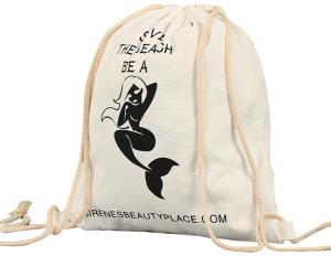 China BSCI Custom Cloth Drawstring Bags , SA8000 PMS Cotton Canvas Drawstring Backpack on sale