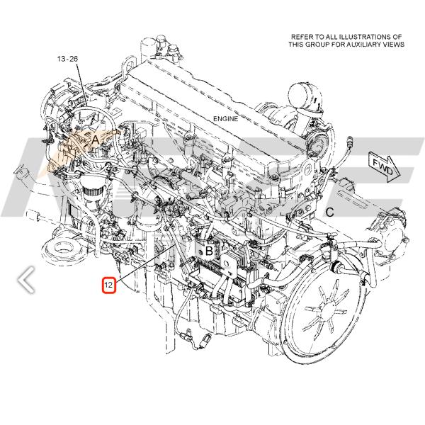 CATERPILLAR C11 C13 ENGINE WIRING HARNESS 3284412 328-4412 FOR 966H, 972H LOADER