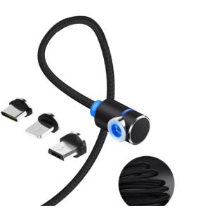 360 Degree Magnetic USB Cable Easy To Use Dust Resistant With Magnet Led Light