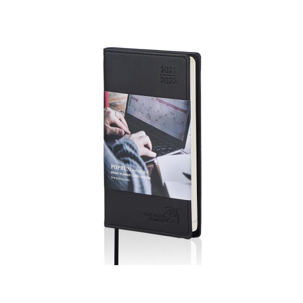 Handy Black Pocket Size Weekly Planner With 80GSM Ink Resistant Paper
