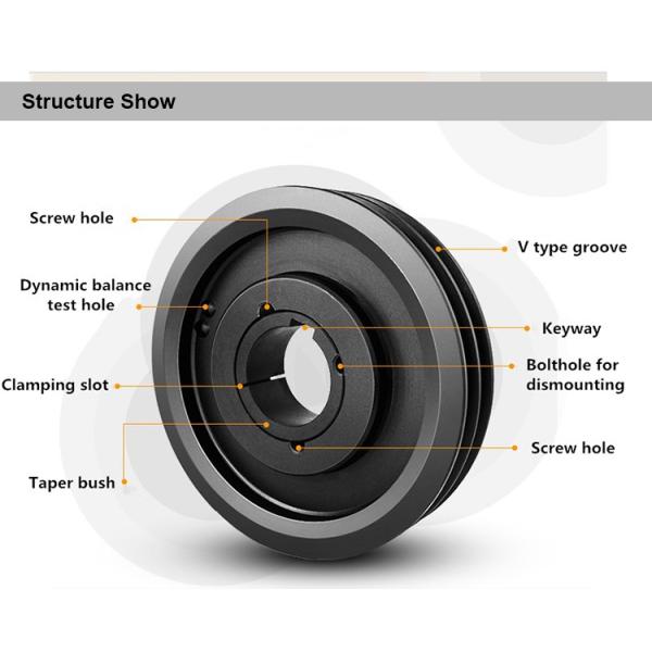 OEM Taper Lock V Belt Pulley Grey Iron Casting Black Color