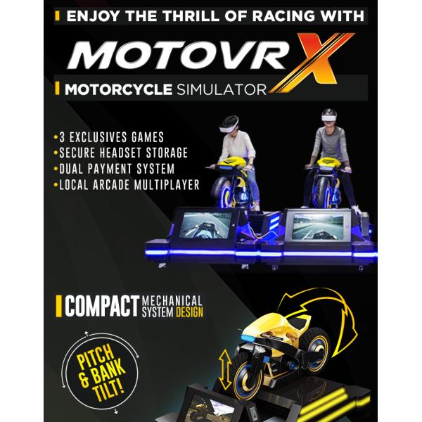 Theater VR Motorcycle Simulator High Headset Resolution 2160 X 1200 Smooth Images