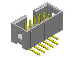 China Dual Row 2.54 Mm Box Header Right Angle Type 2*3-2*32Pin Nylot6T 3AMP on sale