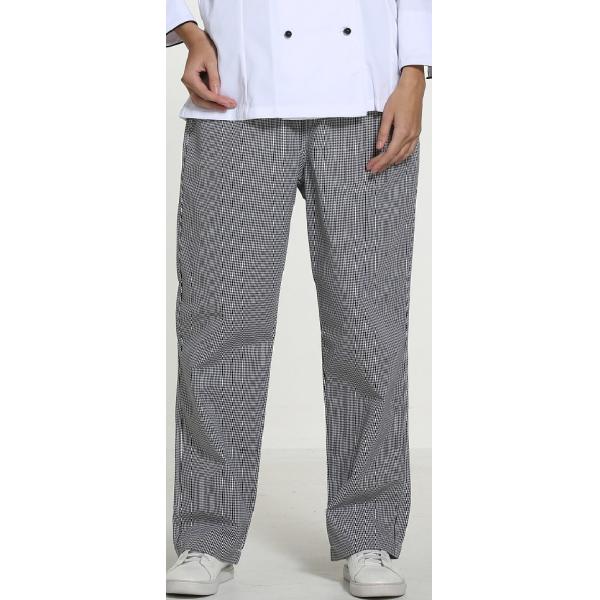 White Unisex Pants Elastic Waist Chef Uniform