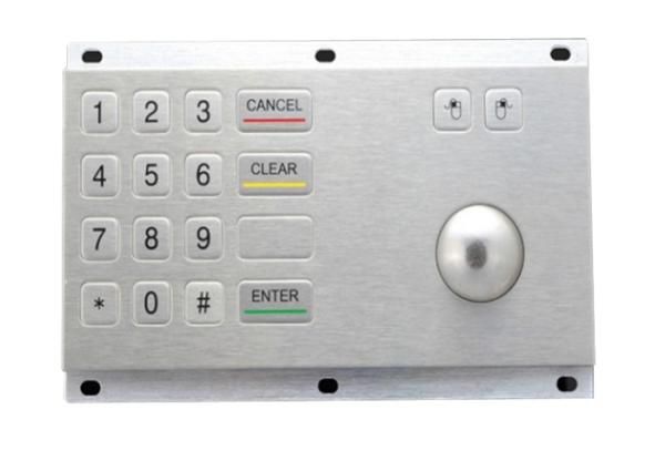 18 Short Profile Key Mechanical Numeric Keypad , Metal Numeric Keypad With Track