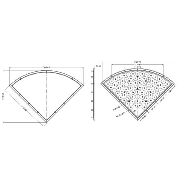 3535 Park Flood Light Lens 10 Degree 76 In 1 PC Material For Stadium
