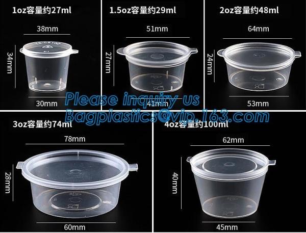 Disposable mini plastic jelly cup PP sauce cup,PS Sauce Cup,Transparent PP Plastic Square Portion Sampling Sauce Cup wit