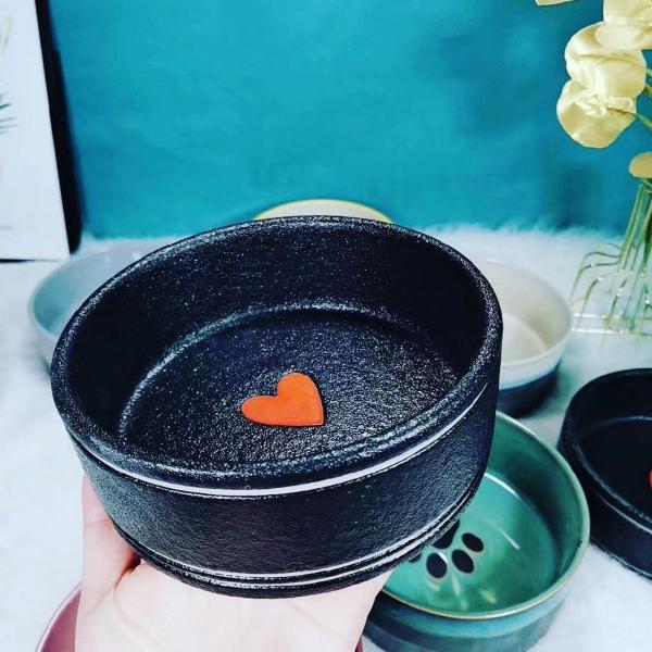 Cute Printing Dog Ceramic Feeder Pet Cat Feeding Bowls