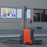Standing On Electric Stacker 2000kg Lifting Height 1600mm Battery Powered