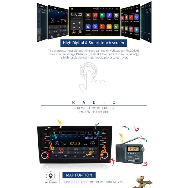 2GB RAM A6 Audi Car DVD Player GPS Navigation System With SD USB Radio Mirror Link