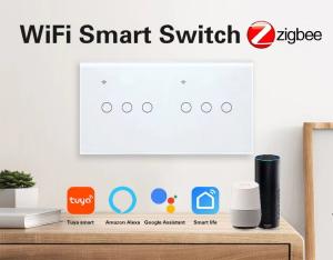 6 Gang Smart Zigbee Switch Alexa Zigbee Relay Switch 110V - 240V Wireless 21 Languages