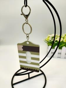 ODM Acrylic Sheet Keychain , Offsetprinted Key Card Holder Keychain