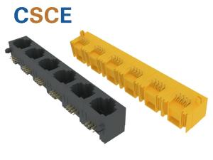 8 Pin Multiple-Port Connector Jack For Ethernet Switch Without LED