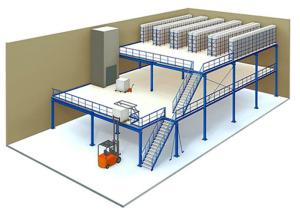 China High Strength Durability Steel Mezzanine Systems , 3 Tiers Mezzanine Storage System on sale