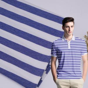 China Moisture Wicking Cotton Pique Fabric Breathable Stretch Striped Lycra Texture on sale