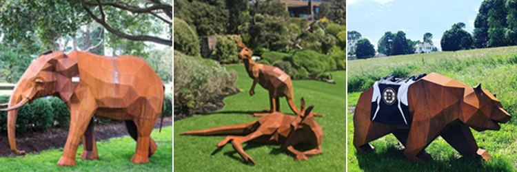 Garden Landscape Corten Steel Sculpture Cactus Metal Yard Art Natural Rusted