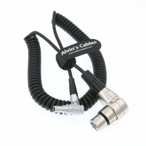 China Coiled Twist Camera Power Cable Monitor Power Cable XLR 4 Pin Female To Right Angle 0B 2 Pin Male on sale