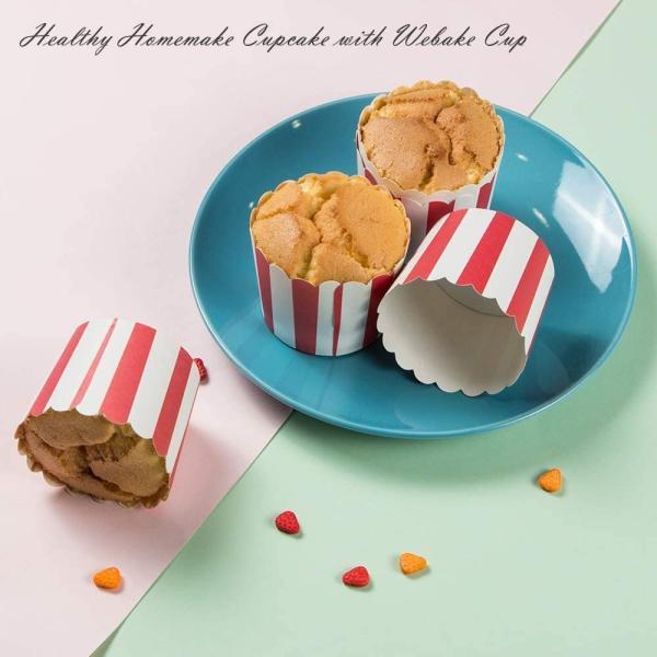 Non Stick Red Strip Ice Cream Paper Muffin Cups