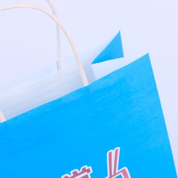 CMYK Printing Fast Food Recycled Paper Bags With Handles