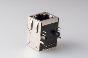 China Surface Mount RJ45 With Transformer 10 / 100Base - T Female PCb Jack Tab Up on sale