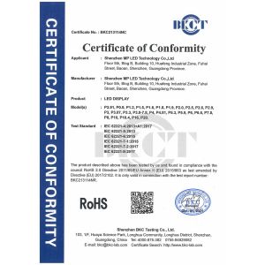 Shenzhen MP LED Technology Co.,Ltd Certifications