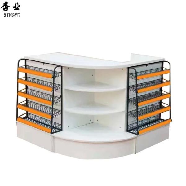 Quality Retail Supermarket Checkout Counter Cashier Register Table Customoized for sale