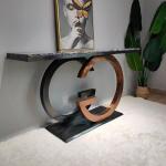 Glossy Steel Frame Entrance Console Table Rectangular Height 78cm