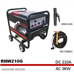 China 85.5kg 210A Portable Arc Welder Generator Petrol Medium Frequency RNW210G on sale